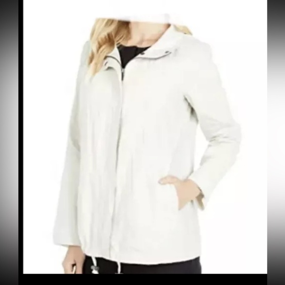 EILEEN FISHER BONE ORGANIC COTTON STEEL ZIP COAT Sz L NWT $328 - Picture 1 of 9